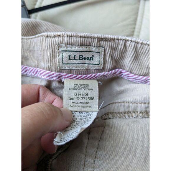 LL Bean Corduroy Skirt Tan Beige Brown Cotton Knee Length, Size 6 - Picture 4 of 4